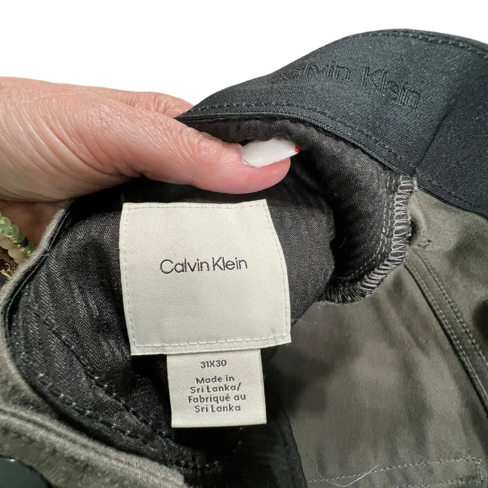 Calvin Klein Dark Olive Trousers - Picture 2 of 5
